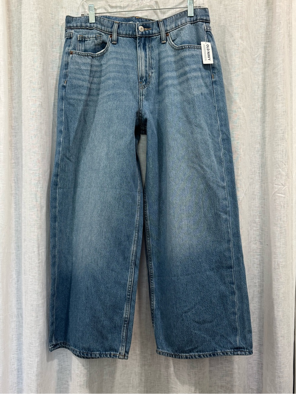 Old Navy High Rise Baggy Wide-Leg Jeans Petite 12P NWT